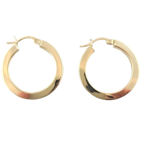 14K Yellow Gold Circle Hoop Earrings #16783 - Picture 2 of 11